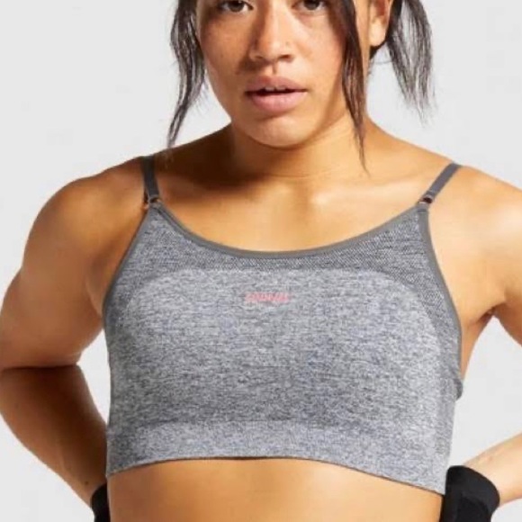 Gymshark Dusky Pink/Gray Flex Sports Bra & Leggings Set - Picture 2 of 9